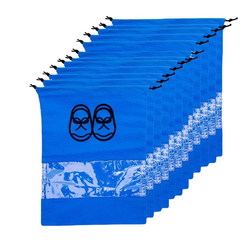 Home Decor Expert Blue Shoe Bags with Transparent Window Pack of 12 Shoe Cover Pouches