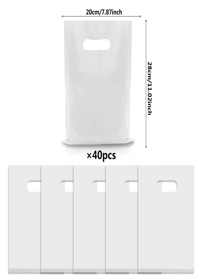 TOSPARTY 40PCS White Plastic Gift Bags Easter Candy Bag Die Cut Plastic Bags for Birthday Baby Shower Wedding Party Easter - Image 2