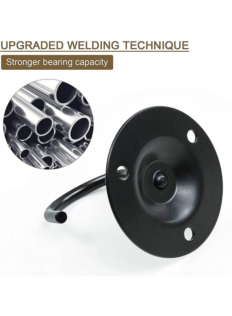 Ceiling Hooks, Premium Heavy Duty Metal Hangers, Wall Mount Hangers for Hanging Bird Feeders, Planters, Lanterns, Artworks, String Lights, Wind Chimes, Baskets, 4PCS Black - Image 2