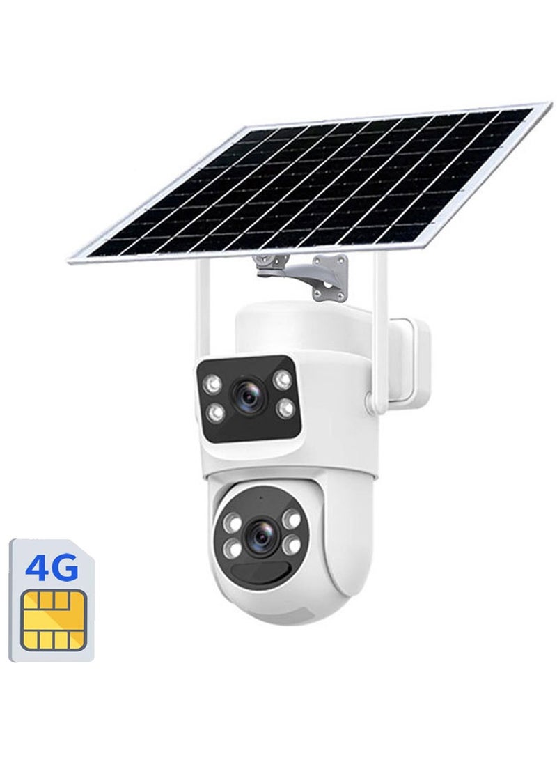 Generic 3G/4G LTE Cellular Solar Security Camera Outdoor Wireless, Solar Operated Surveillance Camera No WiFi, Dual Lens with SIM Card - Image 1