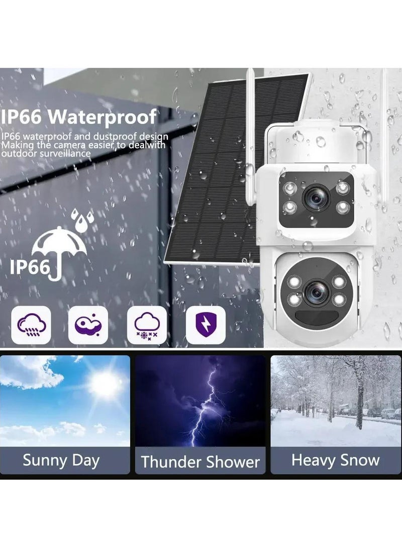Generic 3G/4G LTE Cellular Solar Security Camera Outdoor Wireless, Solar Operated Surveillance Camera No WiFi, Dual Lens with SIM Card - Image 2