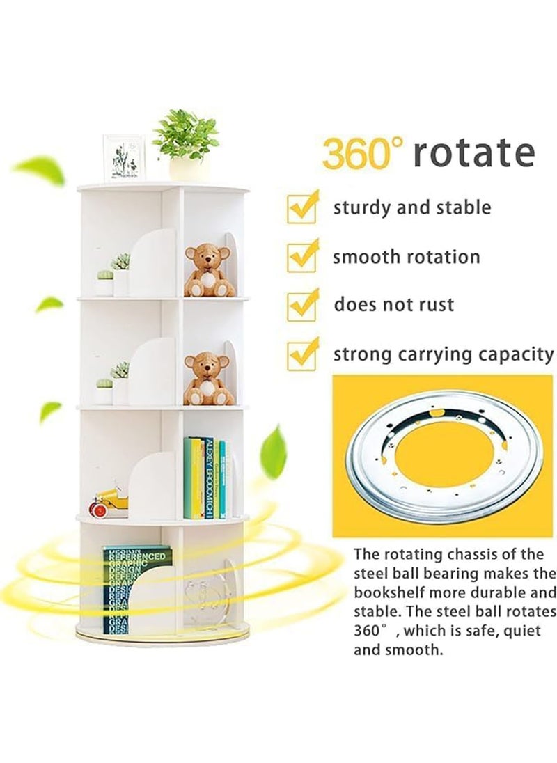 GT-Wheel - 360° Rotating Bookshelf 5 Tiers Tall Bookcase Corner Floor Standing Display Storage Shelf Book Organizer for Living Room Bedroom - Image 1