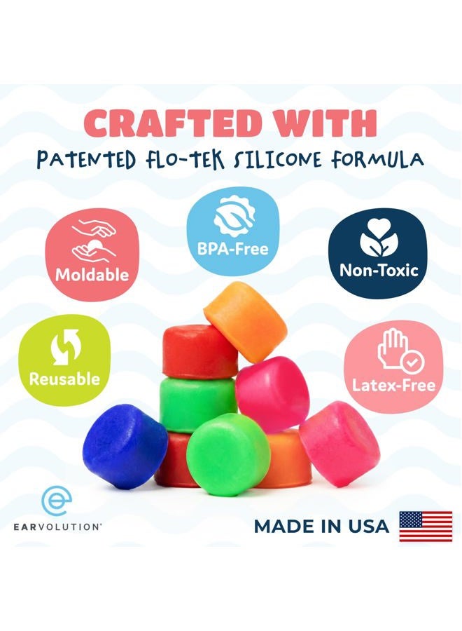 Putty Buddies Earvolution Floating Putty Buddies Ear Plugs for Swimming - Invented by an Ear Physician - Moldable, Premium, Silicone - Floats on Water - Waterproof - Made in The USA - 3 Pack - Hot Pink - Image 4