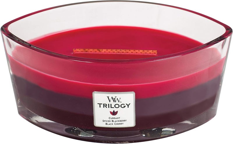 WoodWick Ellipse Scented Candle with Crackling Wick | Sun-Ripened Berries | Up to 50 Hours Burn Time, Burgundy - Image 2