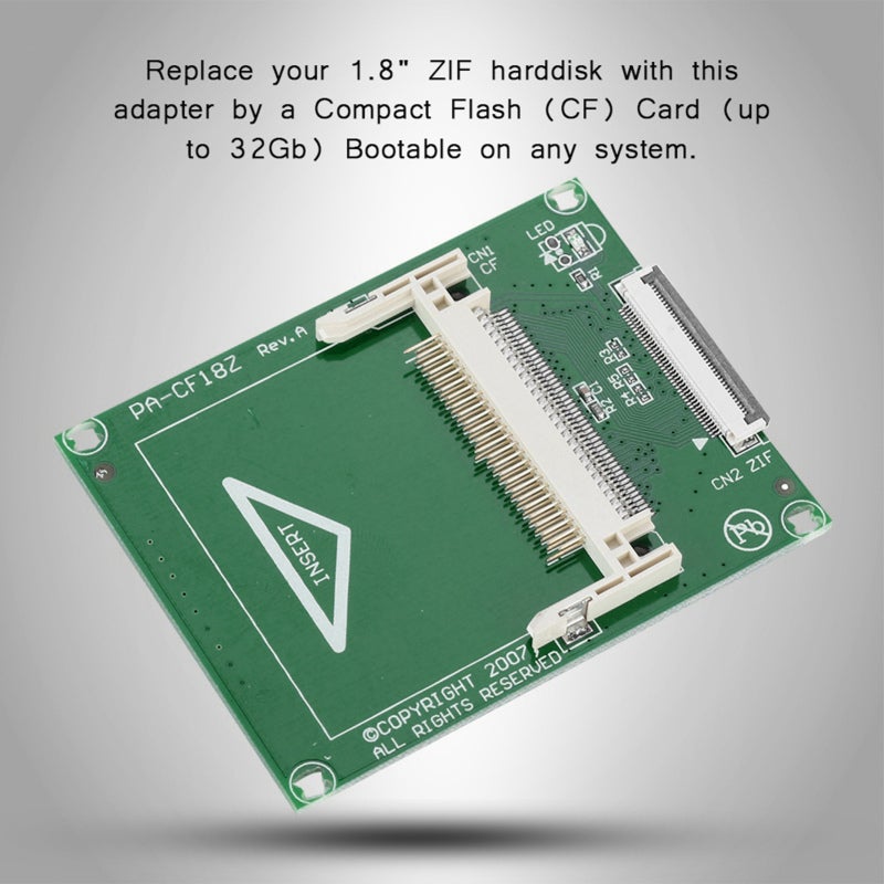 Compact Flash Adapter Card ZIF/CE CF To ZIF 1.8 Inch SSD HDD Replacement - Bootable Up to 32Gb IDE Mode for Mini-ITX Laptop Notebook - Image 5