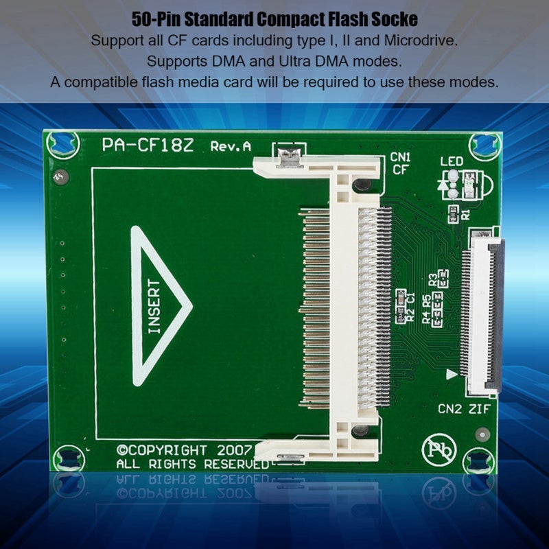 Compact Flash Adapter Card ZIF/CE CF To ZIF 1.8 Inch SSD HDD Replacement - Bootable Up to 32Gb IDE Mode for Mini-ITX Laptop Notebook - Image 3