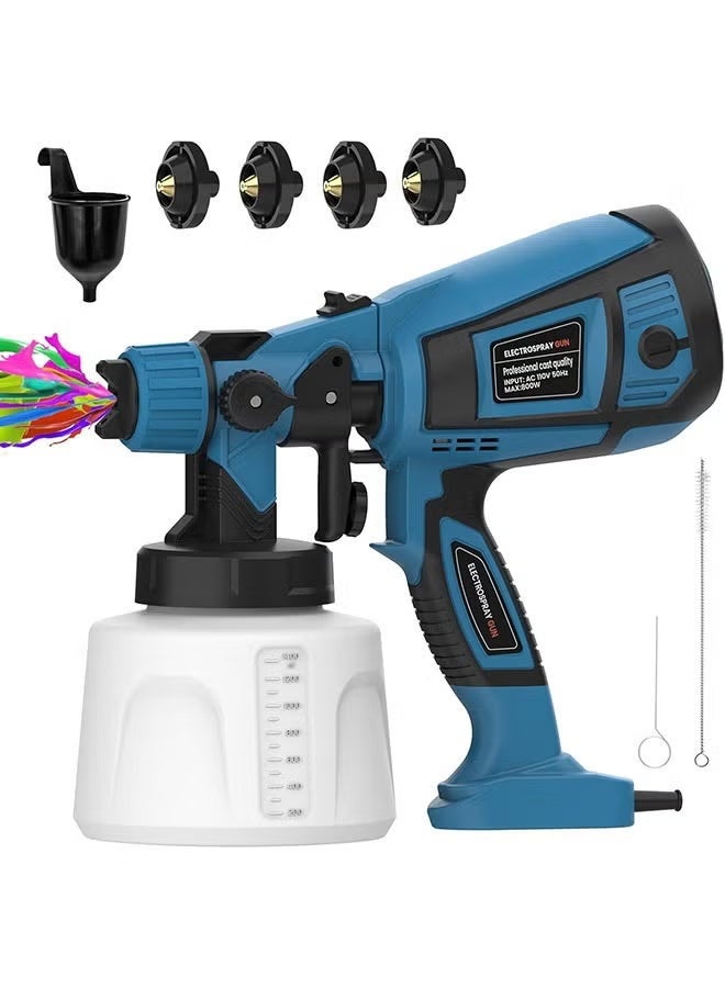 رذاذ الطلاء الكهربائي ، 800W ، 1400ml القدرة ، أدوات الطلاء المثالية للرسم المنزلي للأثاث 4 فوهات و 3 أنماط ، سهلة التنظيف للخزانات ، السياج ، الجدران ، الباب ، كراسي الحديقة - Image 1