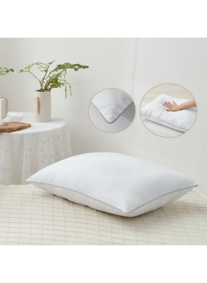 وسادة مايكروفايبر بنمط الكورد عالية الجودة أبيض 50 × 70 سم ESSENTIAL-PLUS