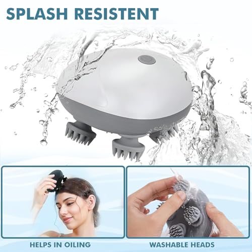 Blase enterprise Head Massager For Scalp | Rechargeable Electric Scalp Massager For Hair Growth | 96 Silicon Kneading Points With Detachable Heads (Scalp Head Massager) - Image 5