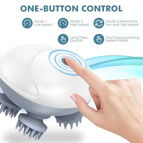 Blase enterprise Head Massager For Scalp | Rechargeable Electric Scalp Massager For Hair Growth | 96 Silicon Kneading Points With Detachable Heads (Scalp Head Massager) - Image 2