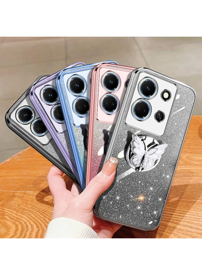 Zaboon Case For Infinix Note 30 5G Plated Gradient Glitter Butterfly Holder TPU Phone Case - Image 2