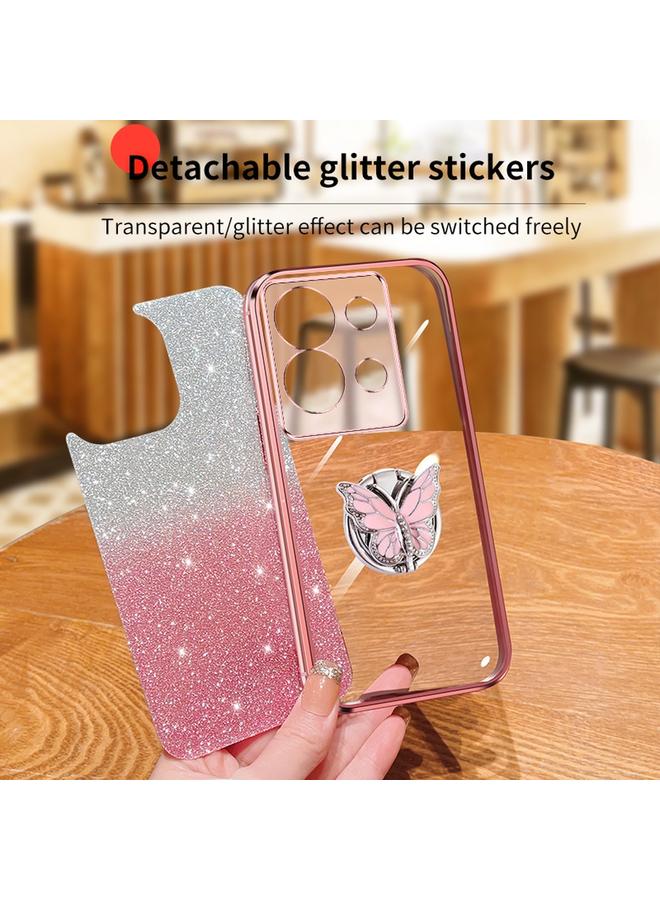 Zaboon Case For Infinix Note 30 5G Plated Gradient Glitter Butterfly Holder TPU Phone Case - Image 4
