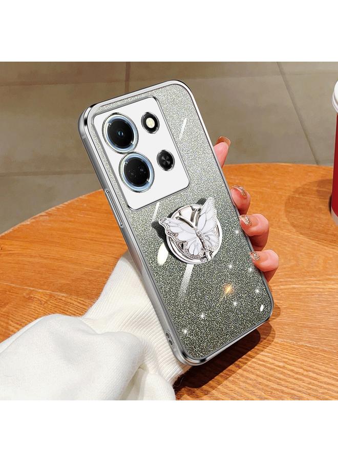 Zaboon Case For Infinix Note 30 5G Plated Gradient Glitter Butterfly Holder TPU Phone Case - Image 1