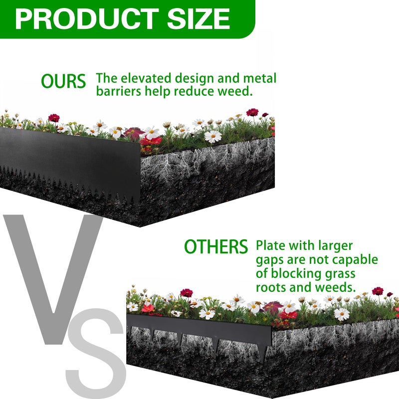 BLENNACY Metal Landscape Edging 6 Pack 40" L x 6" H,Galvanized Bendable Metal Garden Edging,Hammer- in Steel Landscape Edging with a Pair of Gloves and 7 Clips,Black (20 FT Total) - Image 5
