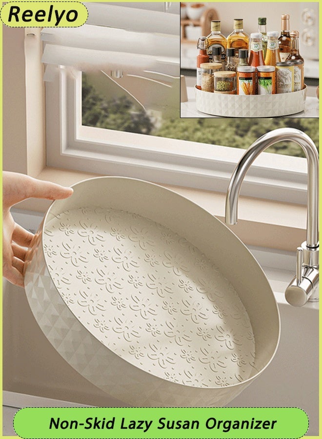 Reelyo Kitchen storage rack, household seasoning rotating storage rack, PP plastic Spice Rack,Spice Organizer Cabinet,360° Rotate Counter Storage Rack, Kitchen Organizer Turntable Design Spice Storage,Modern Spice Rack Fruit dish, Suitable for Cabinets, Refrigerators, Dining Tables and Tabletops - Image 3