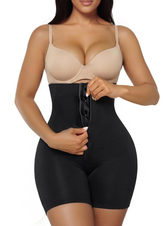 SHAPERX High-Waisted Tummy Control Shapewear for Women Seamless Zip-Up Easy-On Body Shaper Shorts Slimming Fit Underwear, Black, XL - Image 1