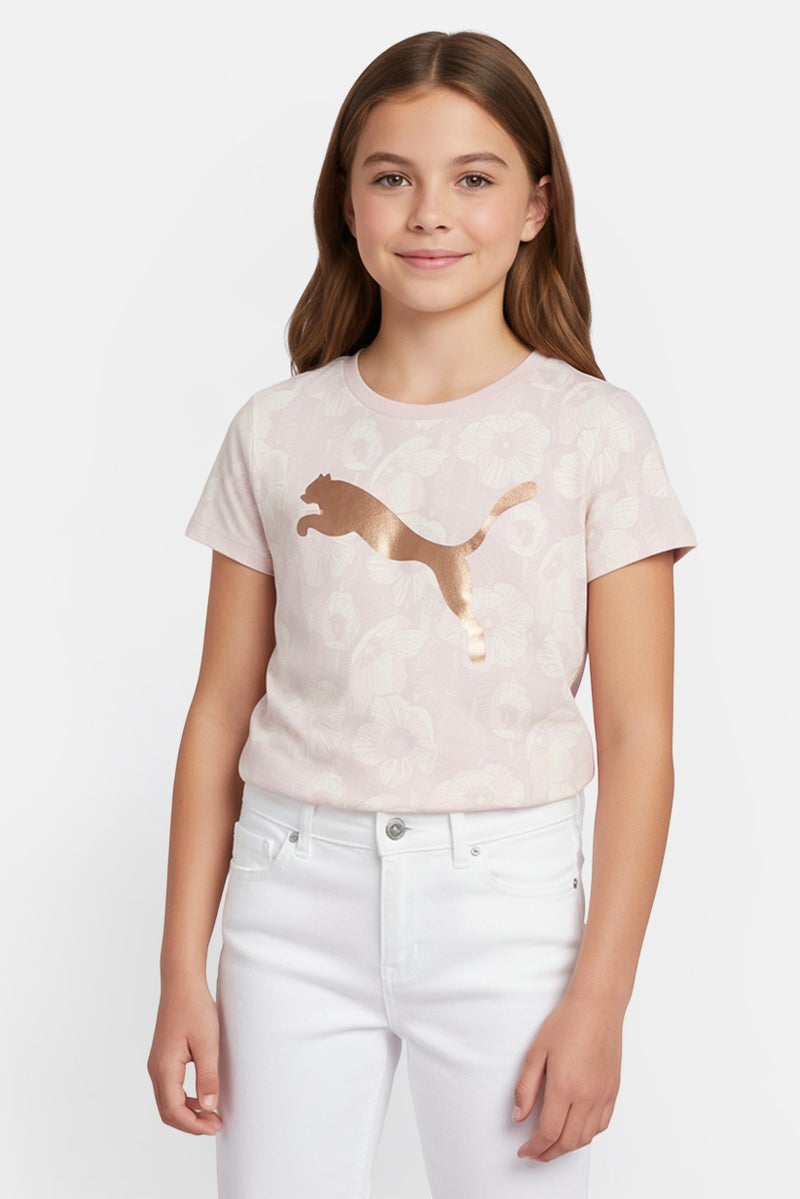 PUMA ملابس رياضية للبنات للأطفال تي شيرت قصير الأكمام في الهواء الطلق، متعدد الألوان - Image 1