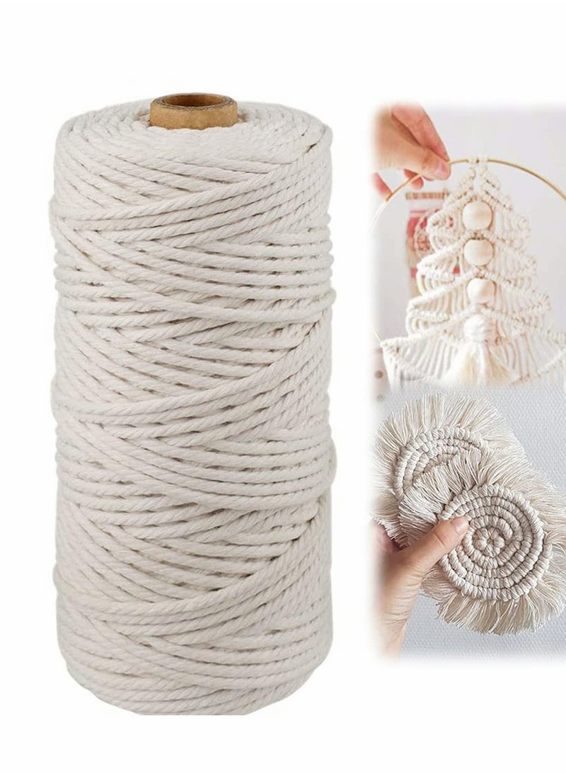 Generic - Macrame Cord,Natural Cotton Macrame String Twine,100 M, 3 MM Kitchen Bakers String for DIY Crafts,Tying Meat,Making Sausage and Packaging Decoration Macrame Hanging Yard - Image 1