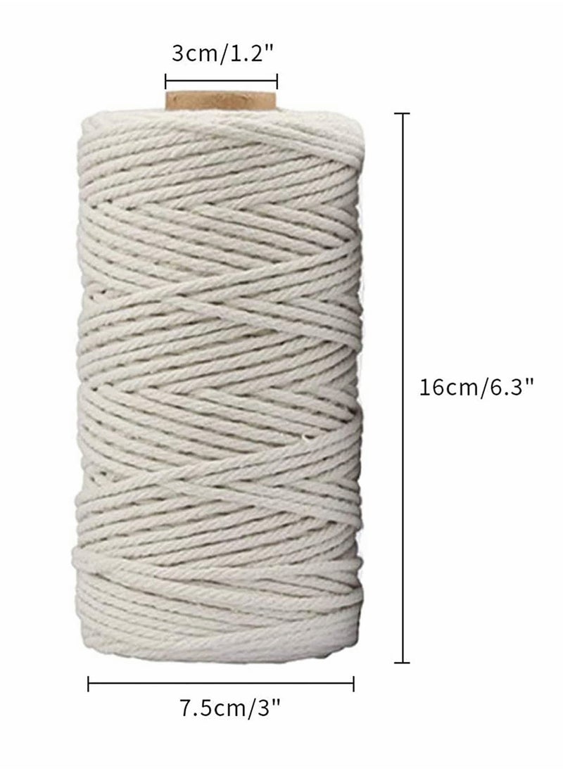 Generic - Macrame Cord,Natural Cotton Macrame String Twine,100 M, 3 MM Kitchen Bakers String for DIY Crafts,Tying Meat,Making Sausage and Packaging Decoration Macrame Hanging Yard - Image 1