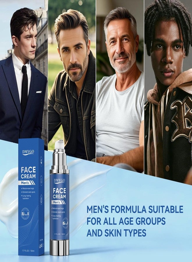 DMYGO 6-In-1 Face Cream For Men - Anti-Aging Face Cream Containing Hyaluronic Acid & Squalane, Reducing Wrinkles, Deep Moisturizing, Brightening & Firming, Daily Hydrating & Eye Treatment (1.7oz) - Image 5