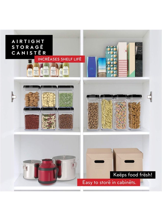 DWÃ‹LLZA KITCHEN Airtight Food Storage Containers with Lids â€“ 6 Piece Set Air Tight Kitchen Storage Containers for Pantry Organization and Storage - Clear Plastic BPA-Free - Keeps Food Fresh & Dry - Image 2