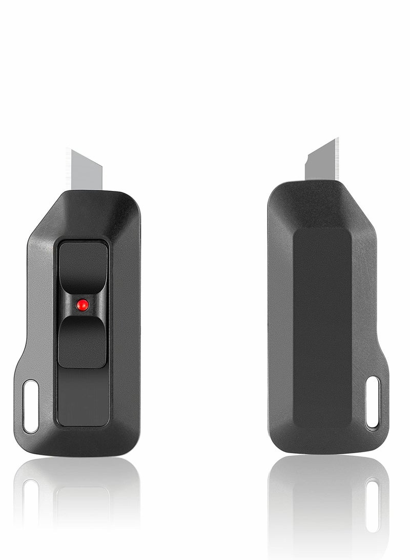 Mini Box Cutter, Retractable Box Opener, Utility Knife, Blade Retracts Automatically, Built-in Magnet, 4pc pack