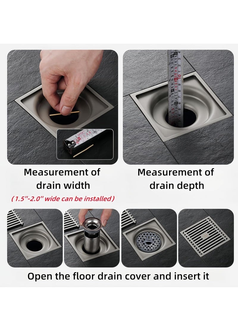 SOLARAE 2 Pack Shower Floor Drain Backflow Preventer, Drain Hair Catcher, One Way Drain Valve Sewer, 304 Stainless Steel Material, Floor Drain Odor Stopper for Bathroom (Depth 3.3'') - Image 5
