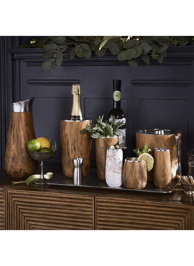 S'well S'well Stainless Steel Wine Chiller, Holds 750ml Bottle, Teakwood, Triple Layered Vacuum Insulated Container Keeps Bottles Chilled for Longer, BPA Free Barware  - Image 2