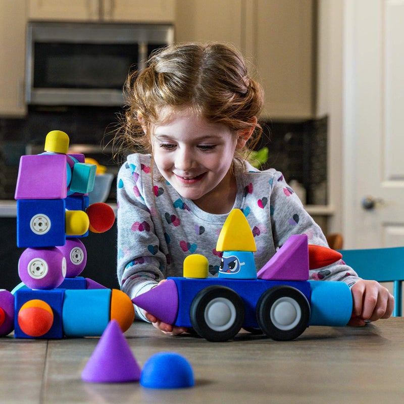 Blockaroo Magnetic Foam Building Blocks - 35-Piece Castle, Bath Toys for Toddlers, Preschool Toys, Bathtub Toys, Sensory Toys, Blocks for Toddlers 3-5, Engineering Toys for Kids 3-5, Bath Blocks - Image 4
