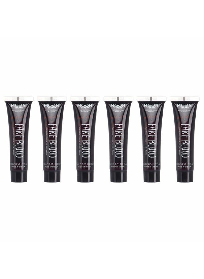Moon Terror Pro FX Fake Blood - 0.50fl oz x6 - SFX Make up for Halloween Vampire Zombie Theatre - Special Effects Make up - Image 1
