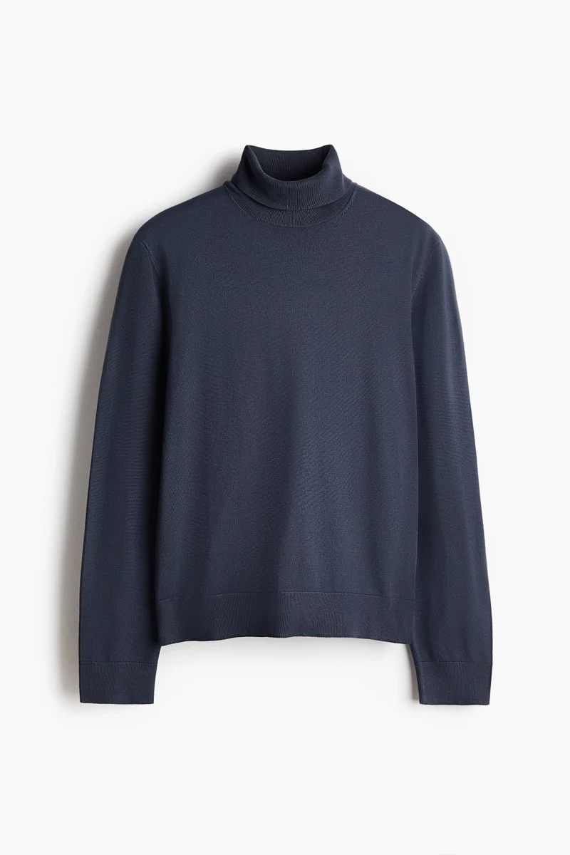 H&M Regular Fit Fine-knit polo-neck jumper