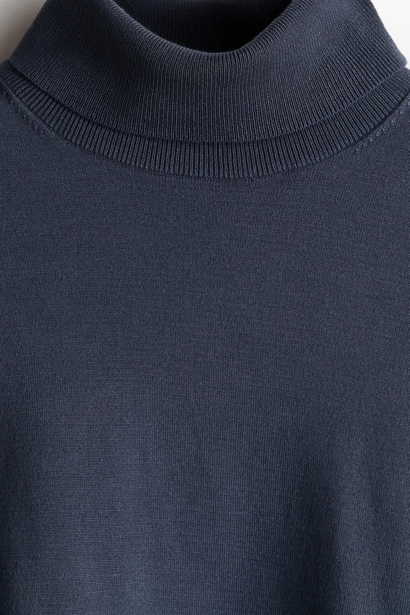 H&M Regular Fit Fine-knit polo-neck jumper