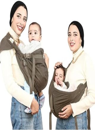 Sling Kangaro Baby Carrier - Ergonomic & Adjustable with Safety straps - Double position carrier - Newborn to Toddler (suitable from 2-15 kilo) support (M shape) position - color: Dark Grey - pzsku/ZF93B0031423E21BB6329Z/45/_/1717945663/6adbd73c-9173-4b2f-9cc4-79da89f8d032