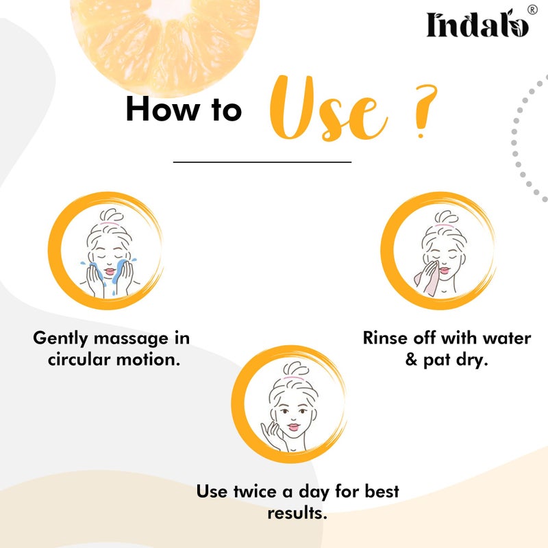 Indalo Vitamin C foaming face wash with Aloe Vera Extract, Brightening Skin Tone, for all Skin Types 100 ml - Image 5
