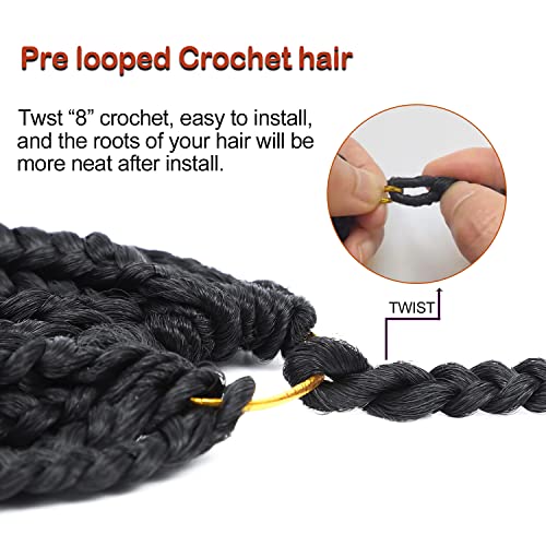 Chicmoi Box Braid Crochet Hair 20 Inch Crochet Box Braids Pre Looped Crochet Braids for Black Women Soft Medium Size Braided Hair Extension 1B Black Color 6 Packs Chicmoi (1B, 20 inch box braids 6 Packs) - Image 4