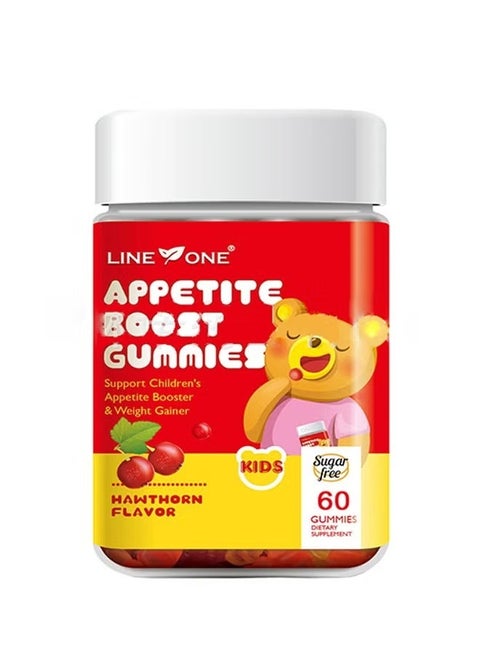 Appetite Boost Gummies, Naturally Enhance Children's Appetite Gummies, Kids Appetite Boost Gummies for Fussy Eater, Hawthorn Flavor 60 Gummies