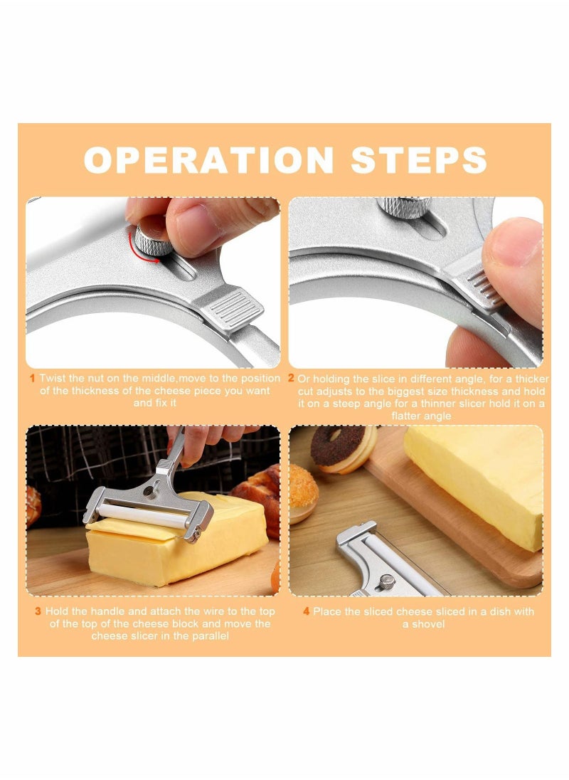 Y&D - Cheese Slicer Heavy Duty Adjustable Thickness Stainless Steel Wire Cutter Angle for Soft, Semi Hard Cheeses Kitchen Cooking Tool - Image 1