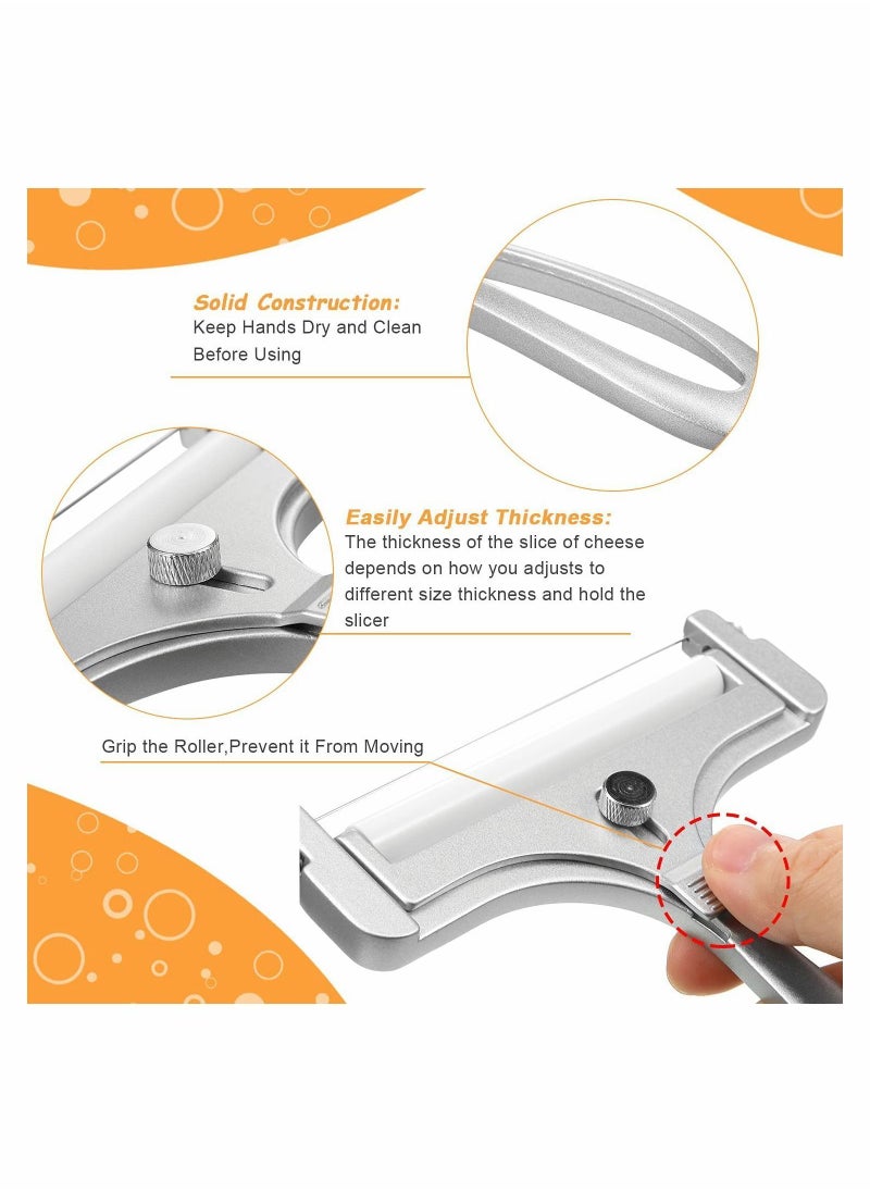 Y&D - Cheese Slicer Heavy Duty Adjustable Thickness Stainless Steel Wire Cutter Angle for Soft, Semi Hard Cheeses Kitchen Cooking Tool - Image 1