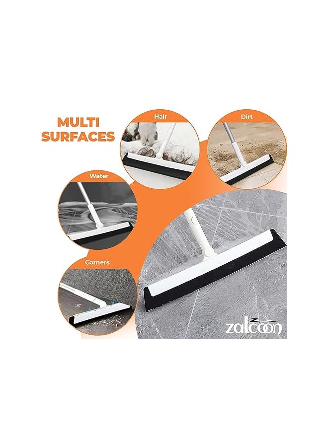 promass 7-in-1 Household Cleaning Set, Extendable Pole, Fiber Duster, Electrostatic Flat mop, Broom, Tile scrubber, Wiper/Scraper Broom, Window Cleaner 30 Dry and 20 Wet Disposable Sweeper Cloths - Image 5