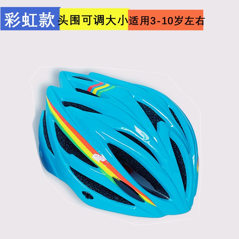 Generic Roller Skating Training Class Same Style Childrens Skating Protective Equipment Helmet Suit Roller Skating Bag Three-Layer Bag Protective Equipment Knee Pad Upgraded Rainbow Blue Speed Skating Helmet