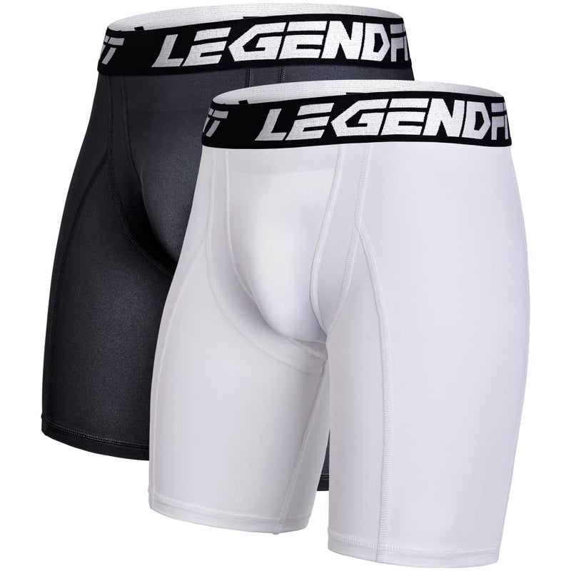 Legendfit Men Baseball Football Straps Compression Underwear w/Cup Pocket(NO Cup) Protective Athletic Shorts - 2 Pack - Image 1