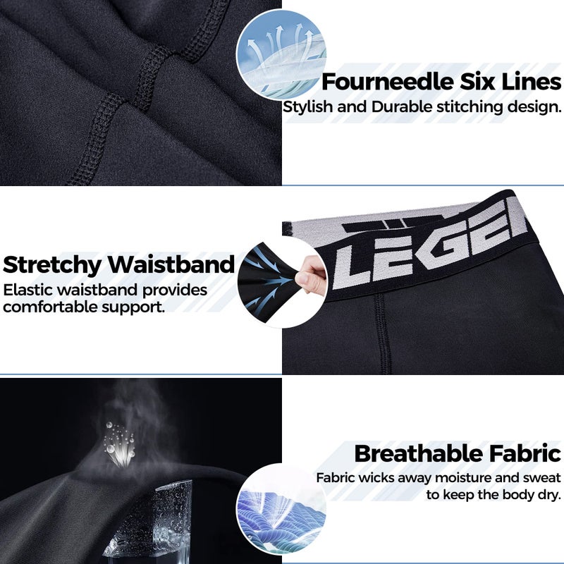 Legendfit Men Baseball Football Straps Compression Underwear w/Cup Pocket(NO Cup) Protective Athletic Shorts - 2 Pack - Image 5