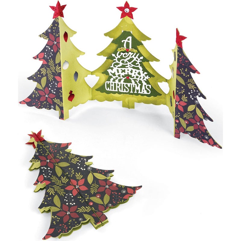 Sizzix Thinlits Die Set 660665, Christmas Tree Fold-A-Long by Jen Long, 6 Pack, Multi Color, One Size - Image 5
