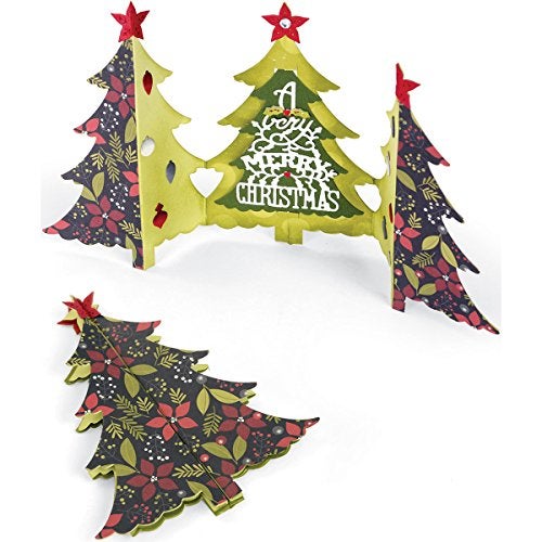 Sizzix Thinlits Die Set 660665, Christmas Tree Fold-A-Long by Jen Long, 6 Pack, Multi Color, One Size - Image 1