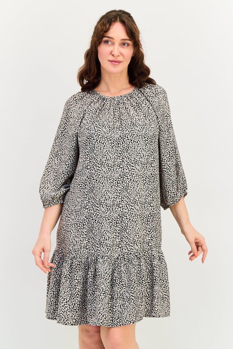 Fire & Glory Women Allover Print Midi Dress, Multicolor - Image 1