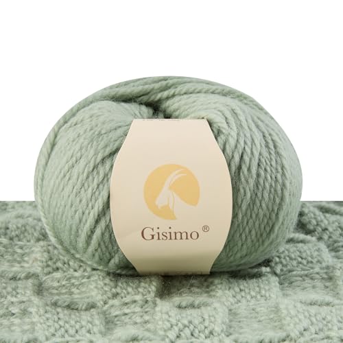Gisimo 100% Merino Wool Yarn 3-Ply Luxurious and Soft Yarn for Hand Knitting & Crocheting (Ocean Green,1Ball) - Image 1