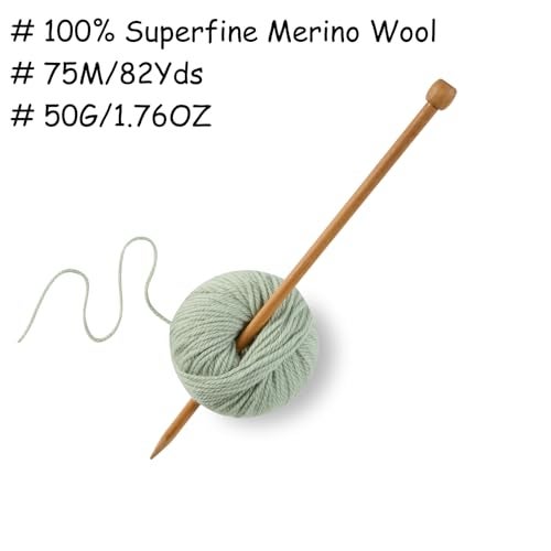 Gisimo 100% Merino Wool Yarn 3-Ply Luxurious and Soft Yarn for Hand Knitting & Crocheting (Ocean Green,1Ball) - Image 3