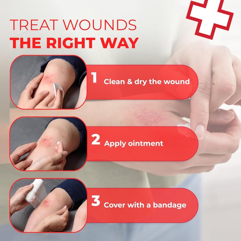 Ever Ready First Aid مرهم مضاد حيوي ثلاثي 9 جرام عبوات كريم إسعافات أولية للجروح والخدوش والحروق نيومايسين باكيتراسين بوليميكسين ب 72 عدداً - Image 5
