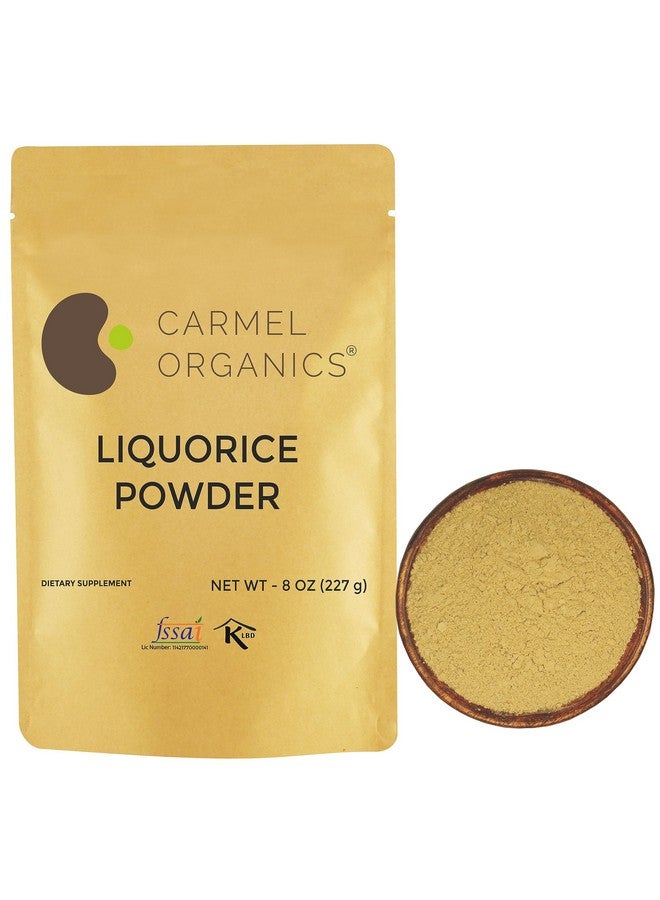 CARMEL ORGANICS CARMEL ORGANICS Licorice Root Powder - 8 Ounce | Herbal Supplement | Natural Sweetener and Digestive Aid | Non-GMO | No Added Preservatives & Additives  - Image 1
