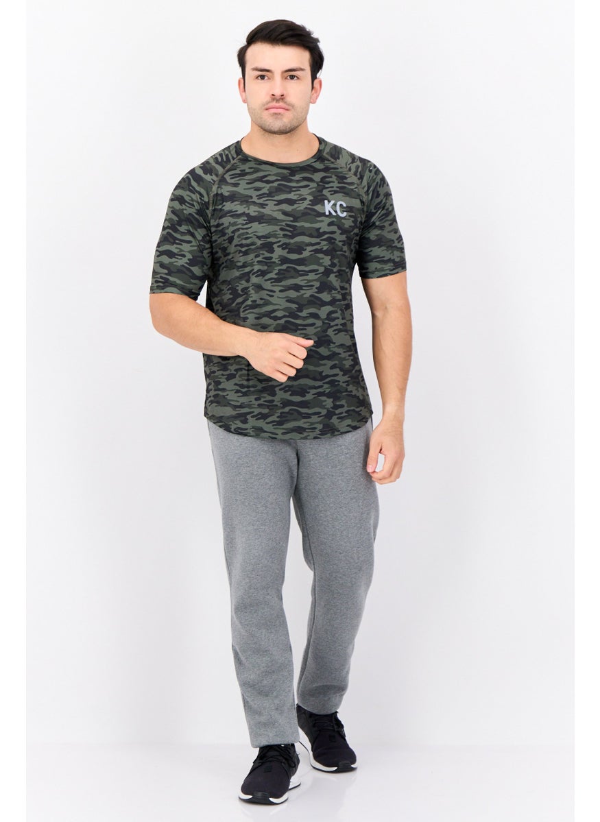 Kenneth Cole Men Crew Neck Short Sleeves Camouflage T-shirt, Olive  - Image 4